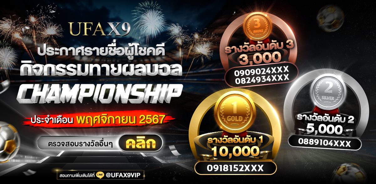 ประกาศผู้โชคดี Championship