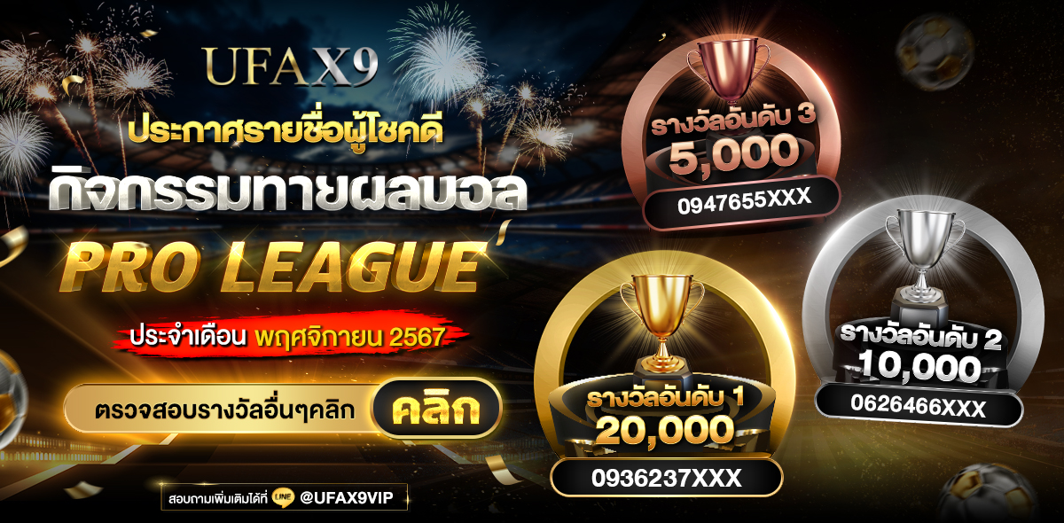 ประกาศผู้โชคดี Pro League